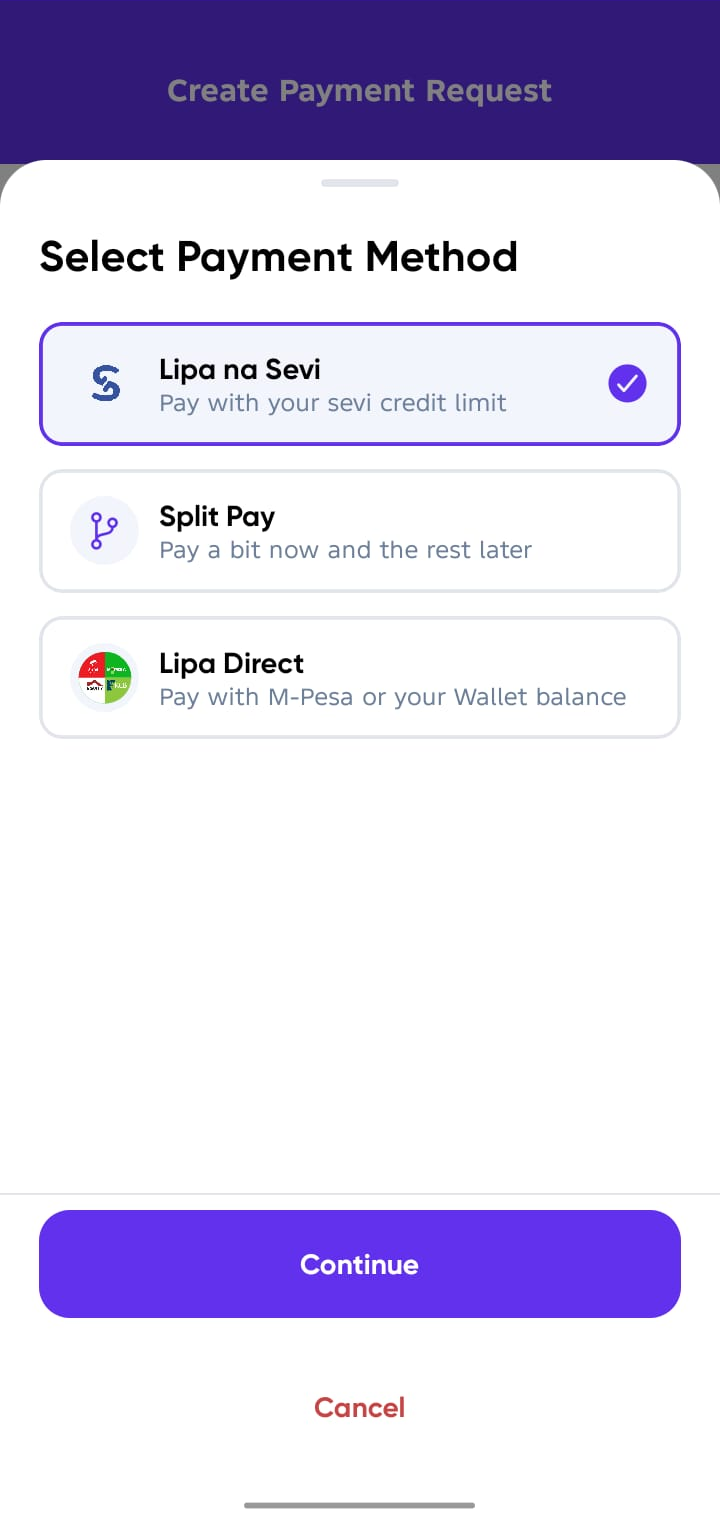 Order Details Modal request payment options