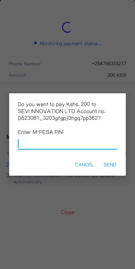 M-Pesa STK Prompt