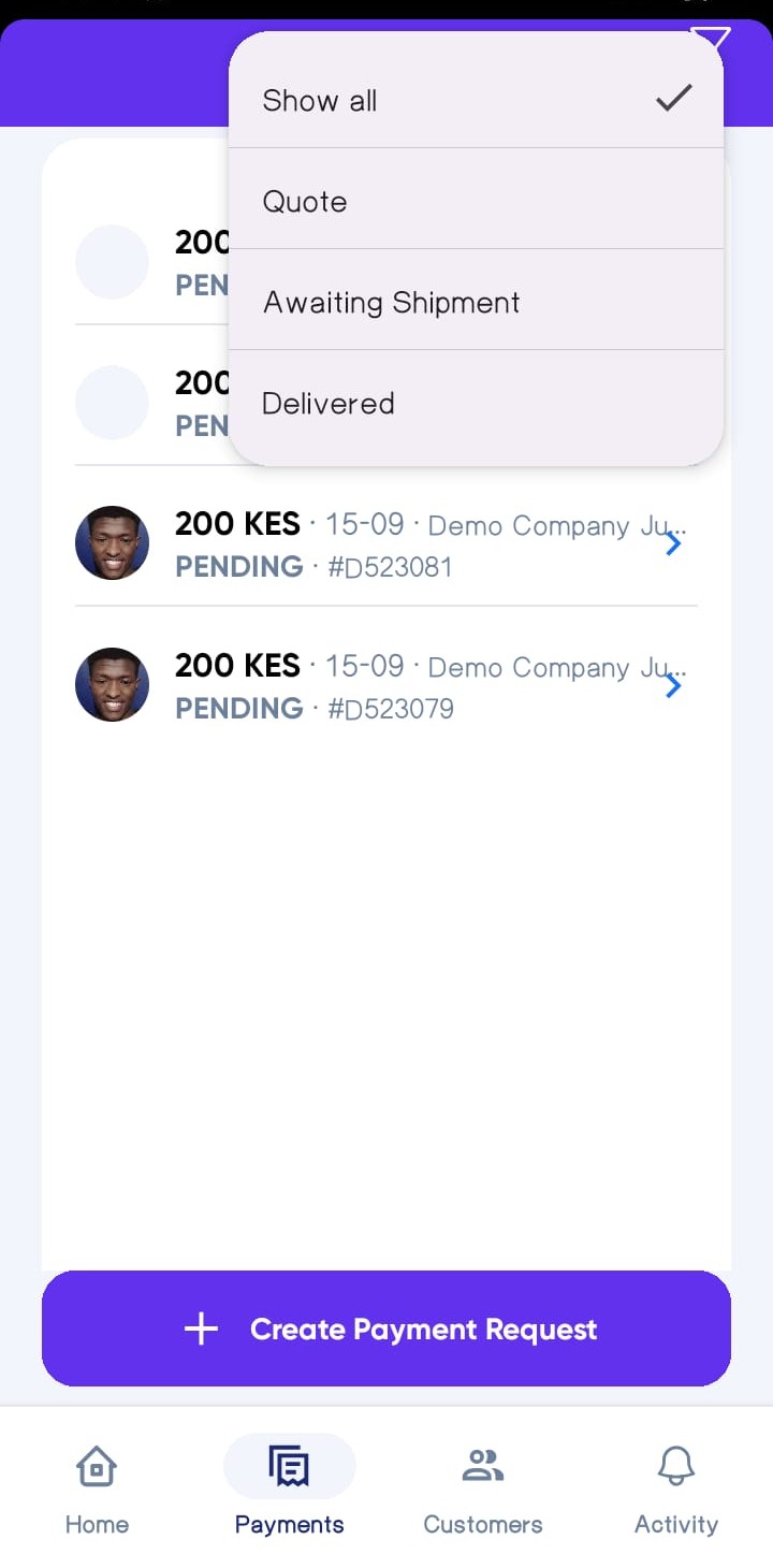 Payments Filter