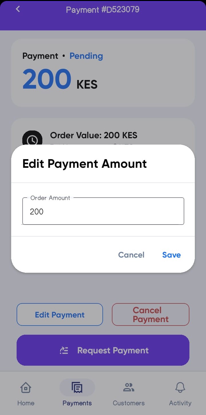Payment Edit Action