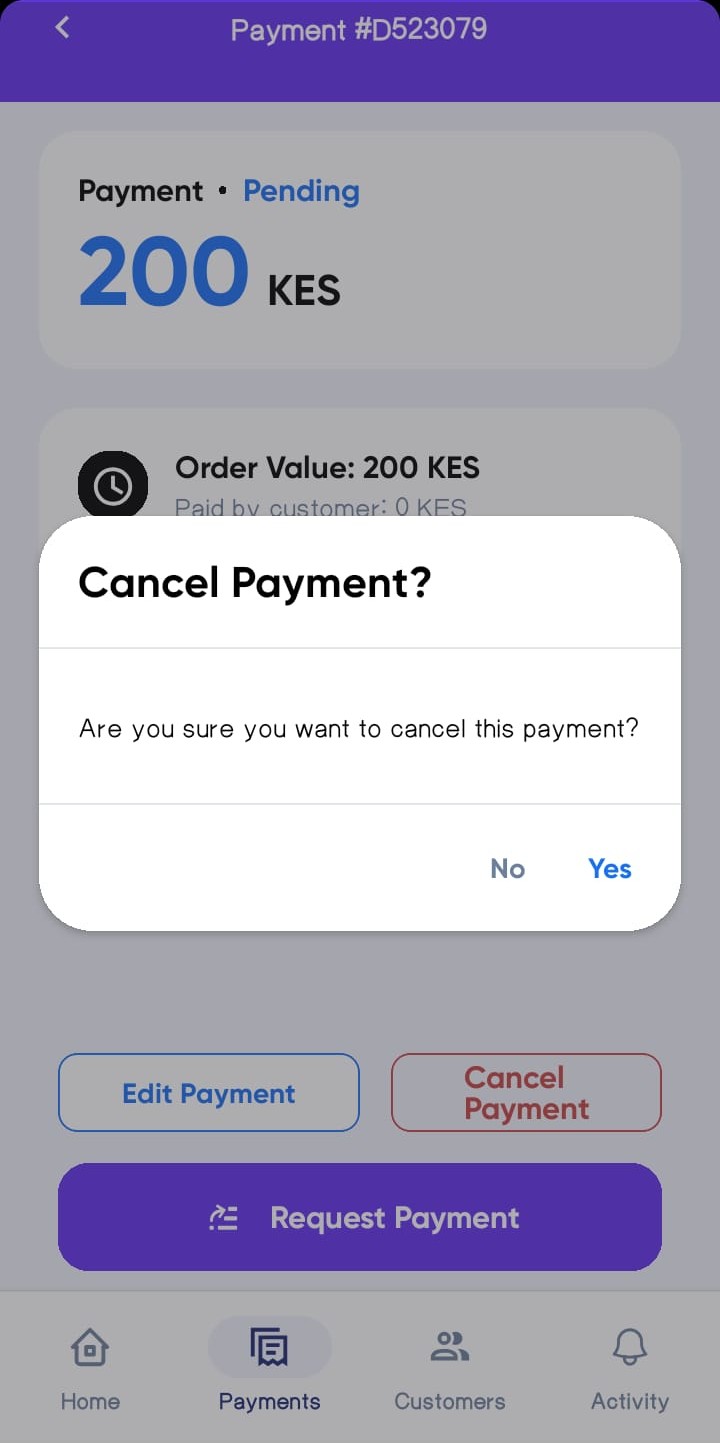 Payment Cancel Action