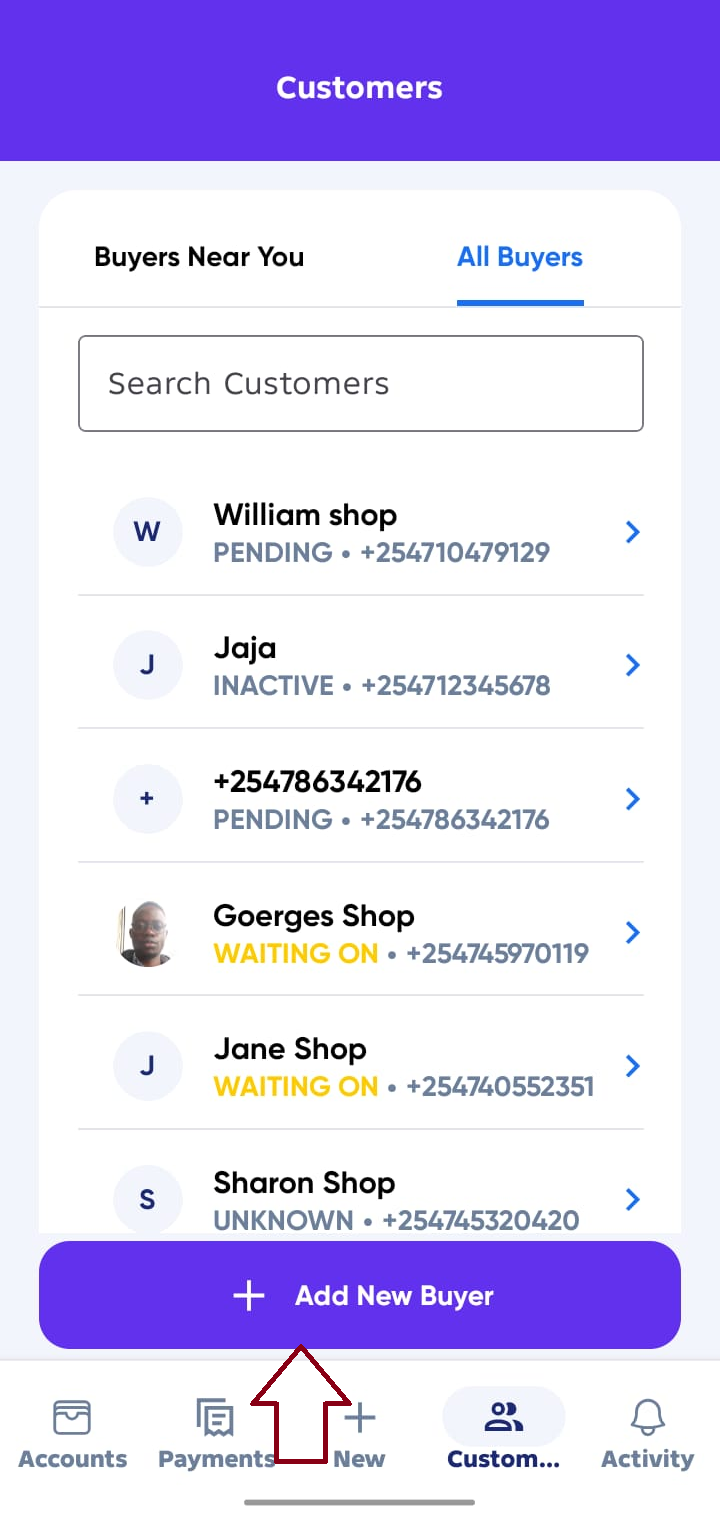 Agent All buyers list