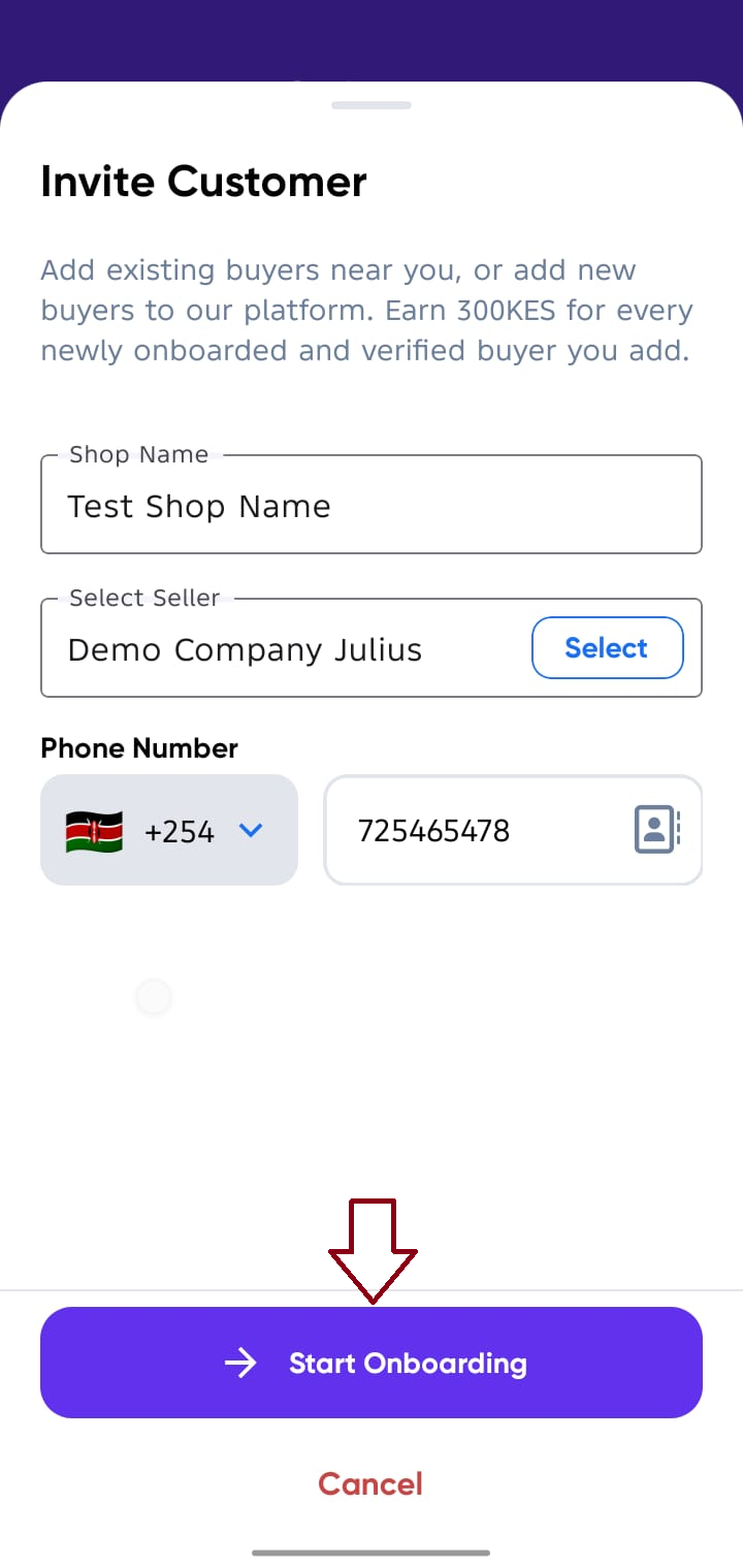 Add Buyer Form Filled