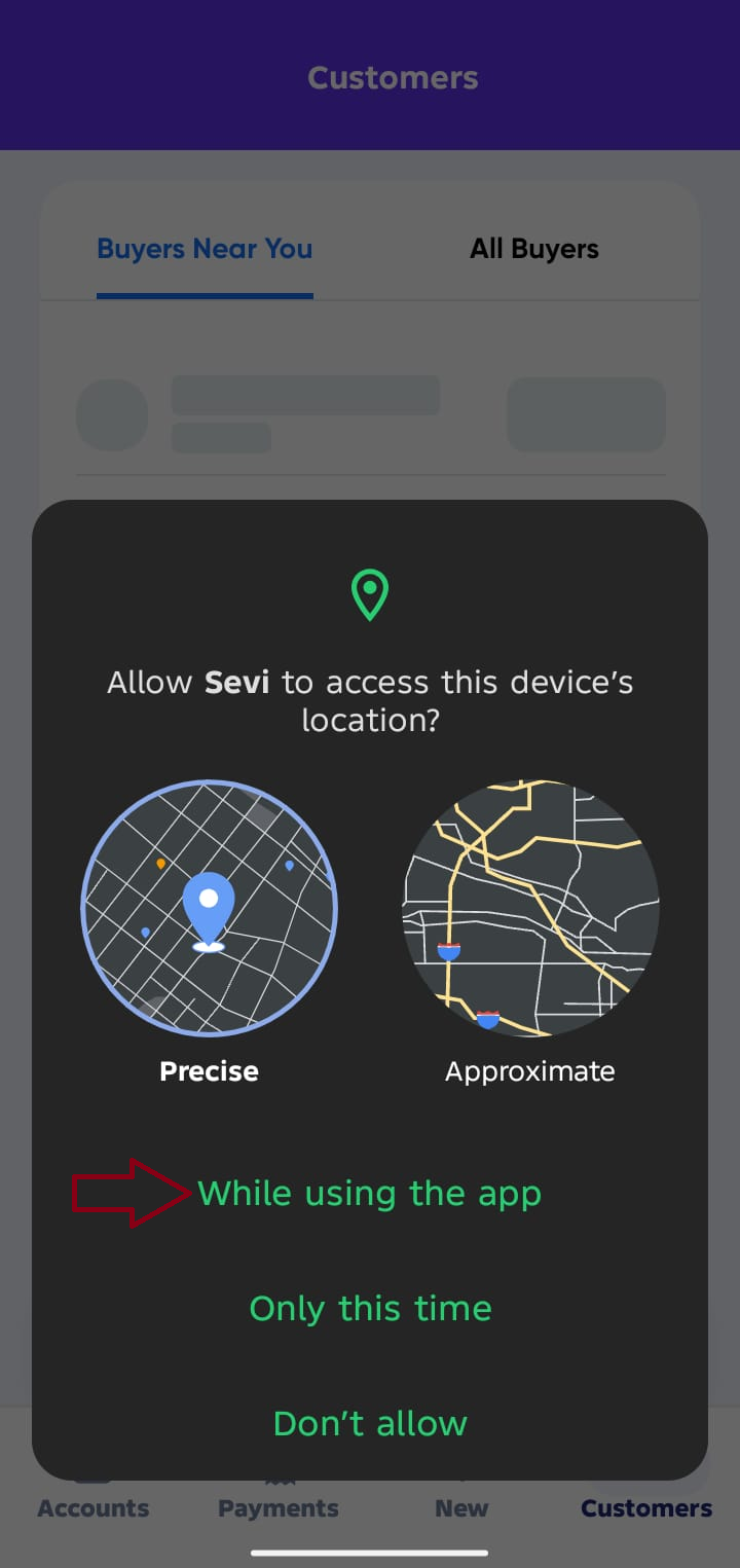 Location access request