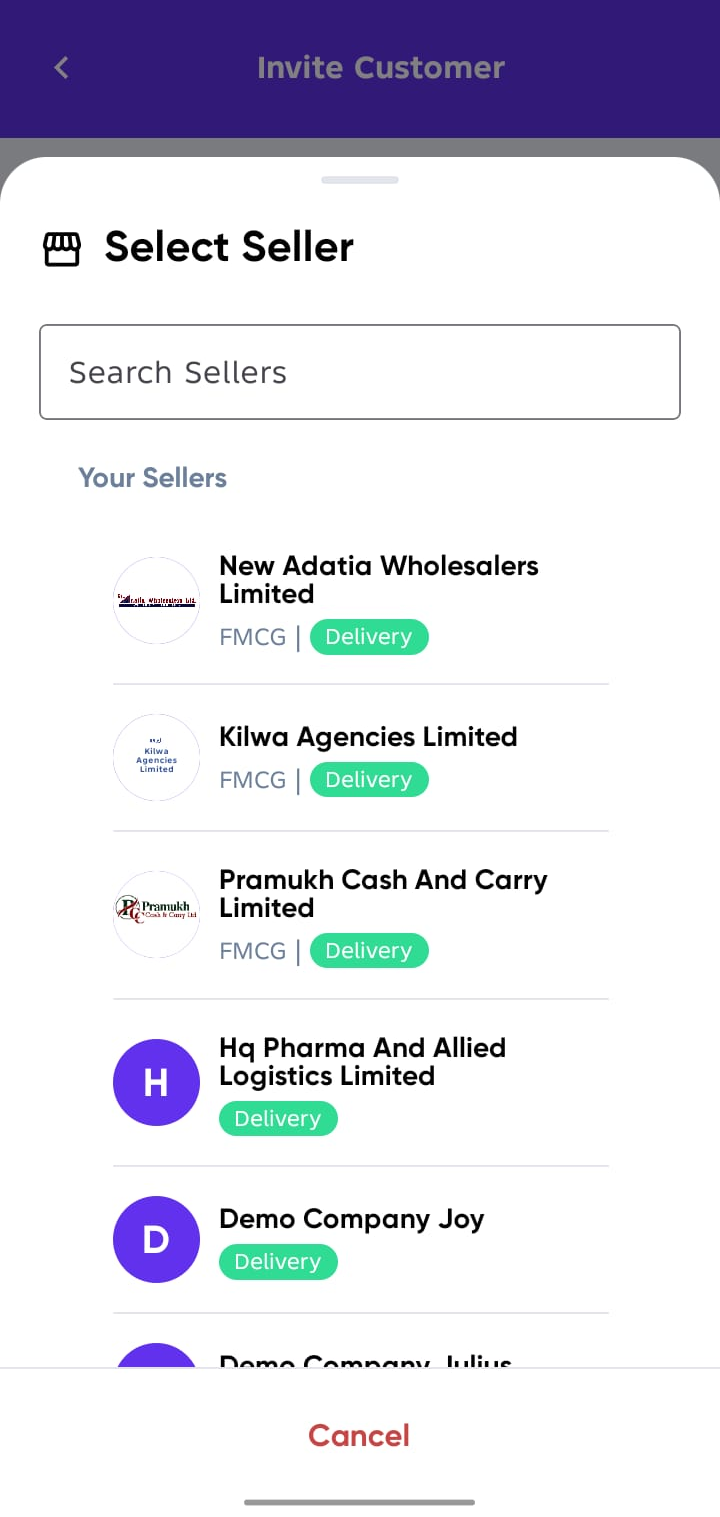 Select Seller Modal