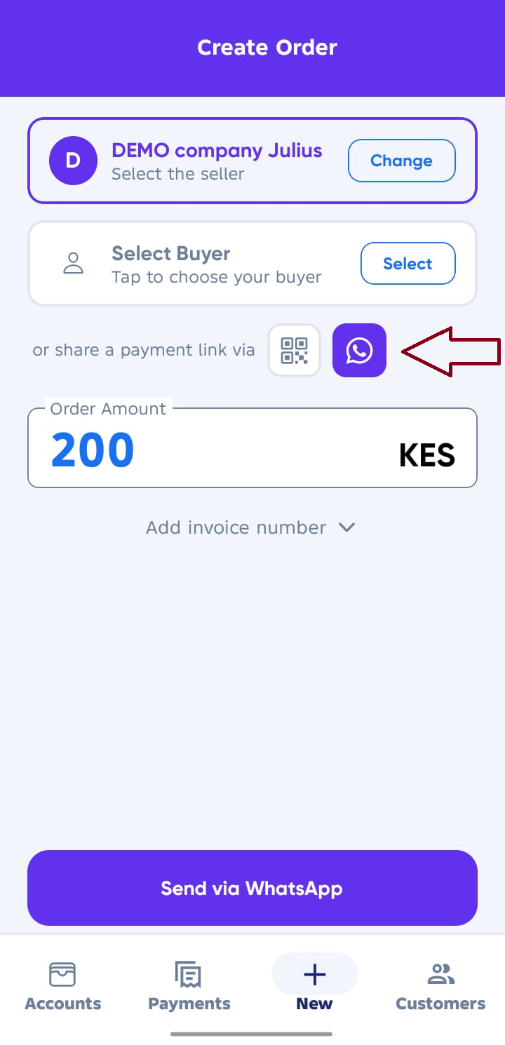 Whatsapp share payment