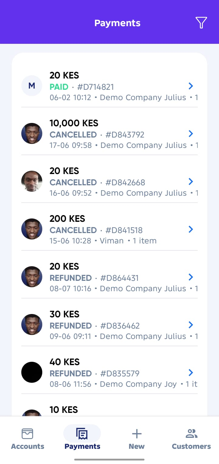 Payments List