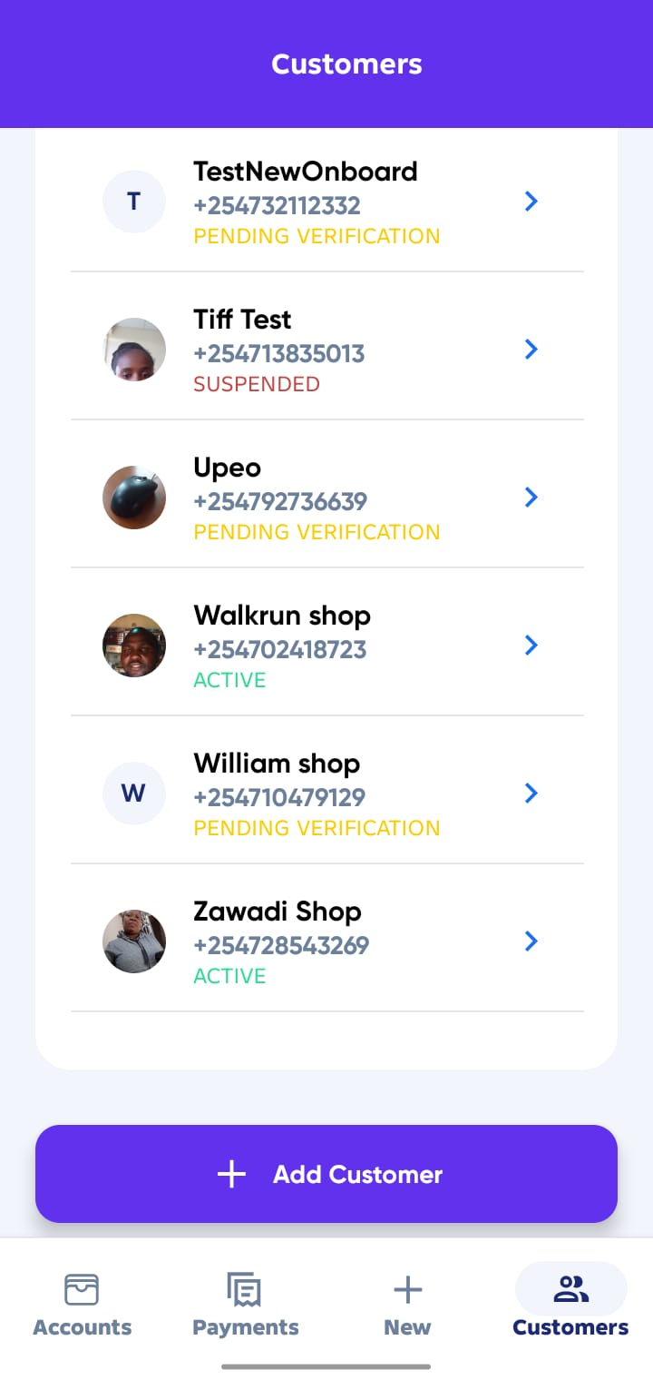 Customer All Buyers List Status