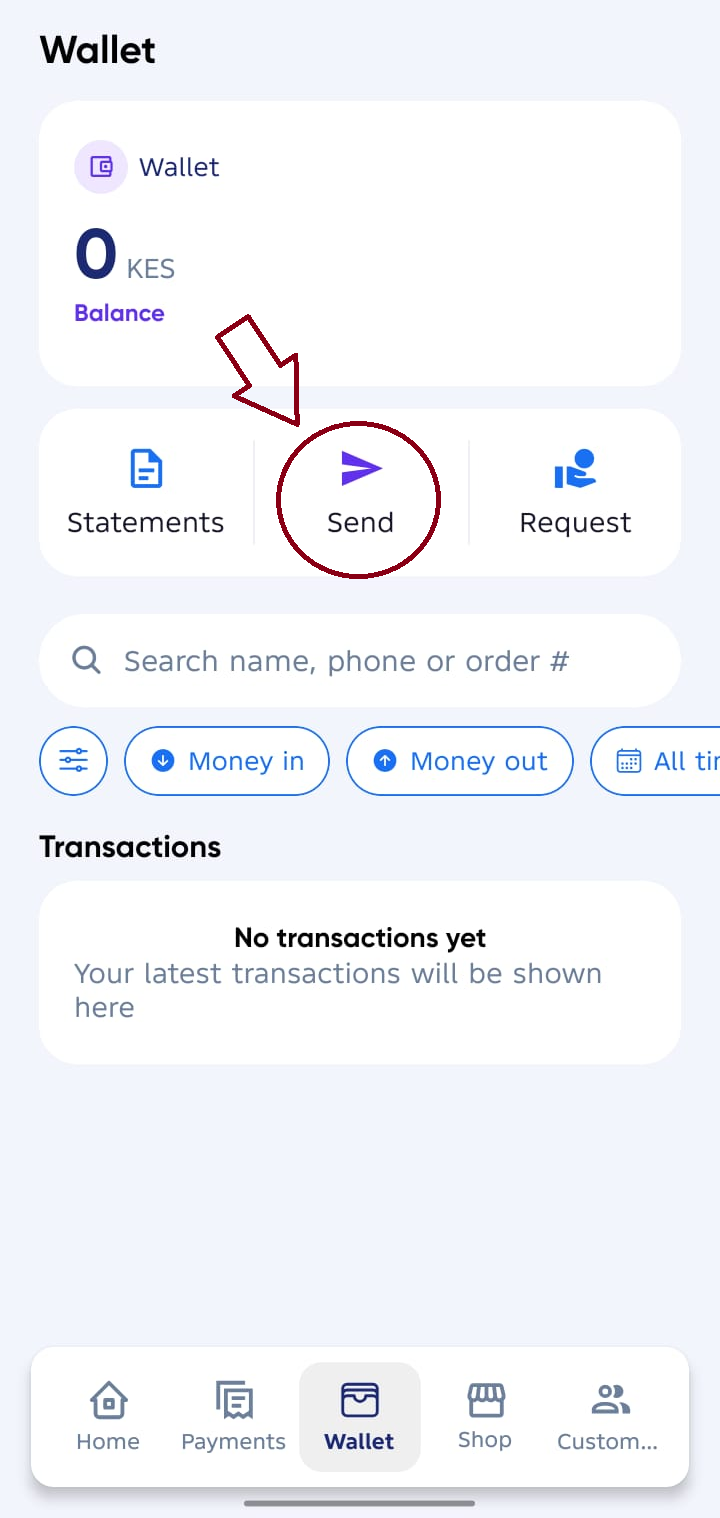 Agent account wallet page