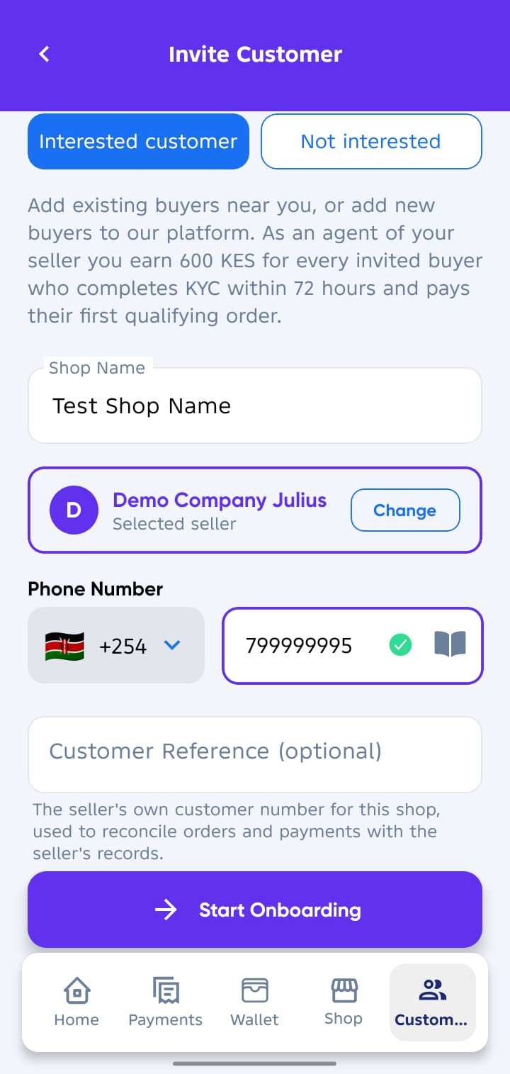 Add Buyer Form Filled