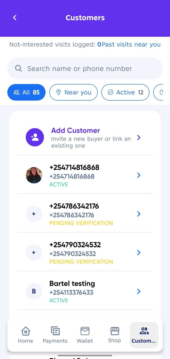 Customer All Buyers List Status