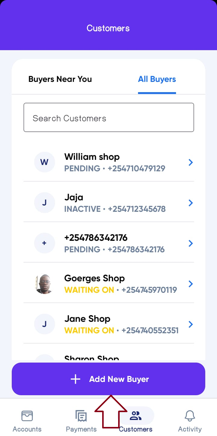 Agent All buyers list