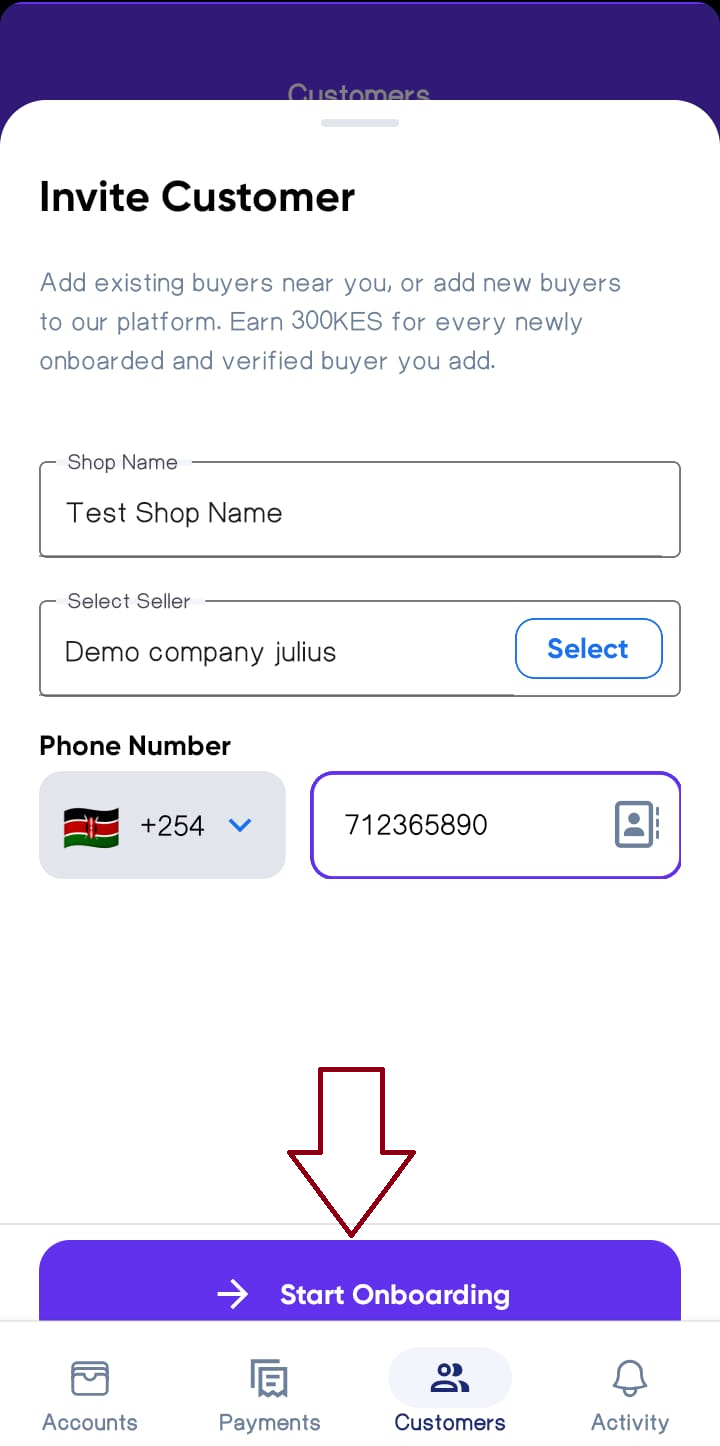 Add Buyer Form Filled