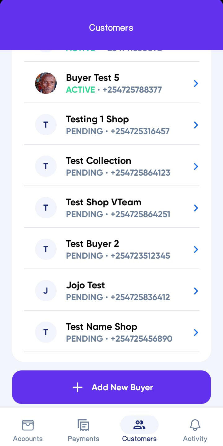Customer All Buyers List Status 2
