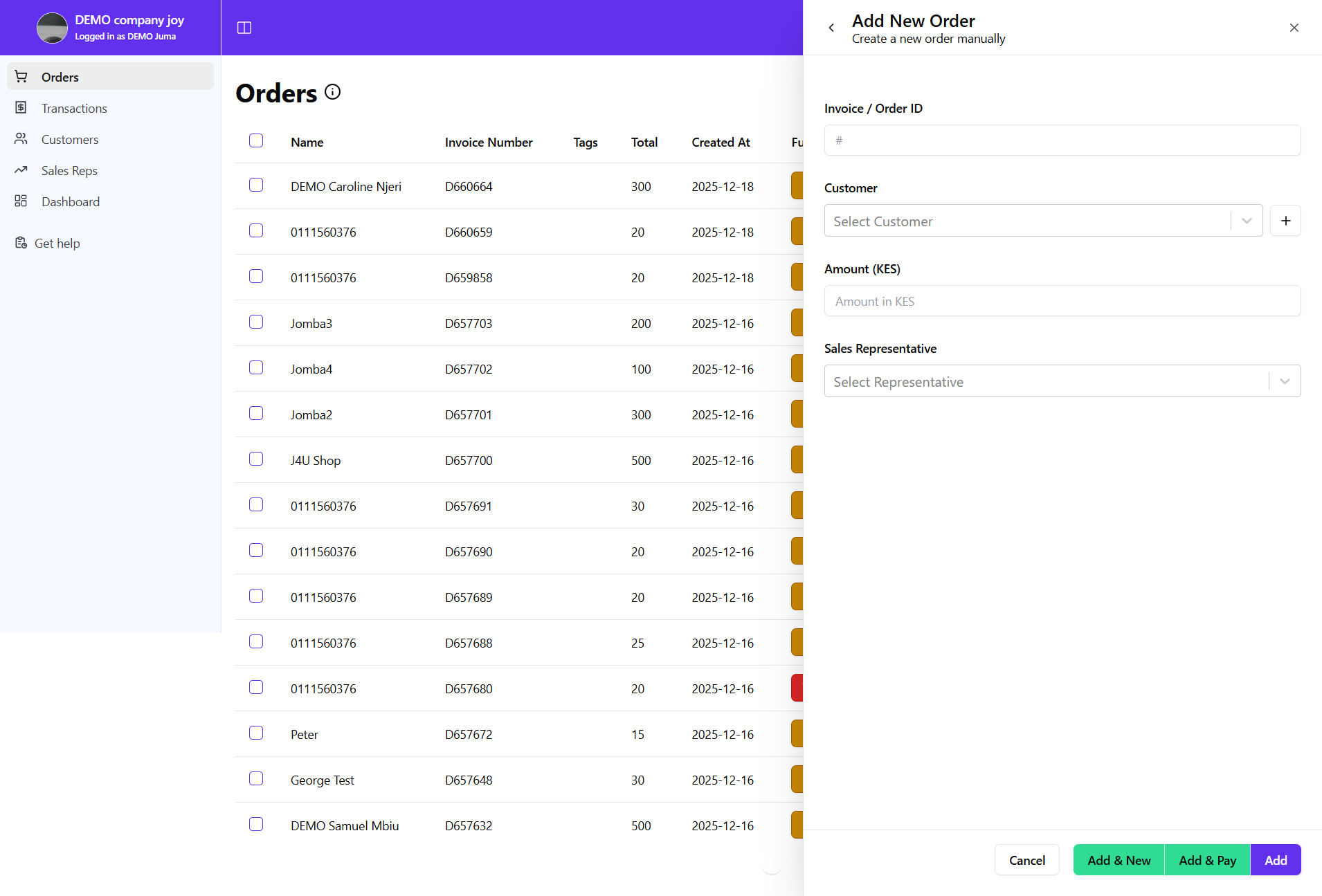 add payment request modal