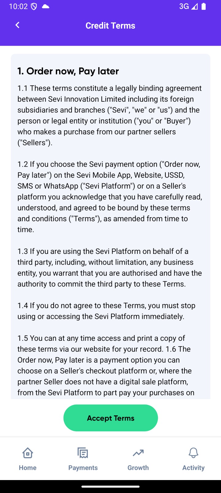 Agreement Screen