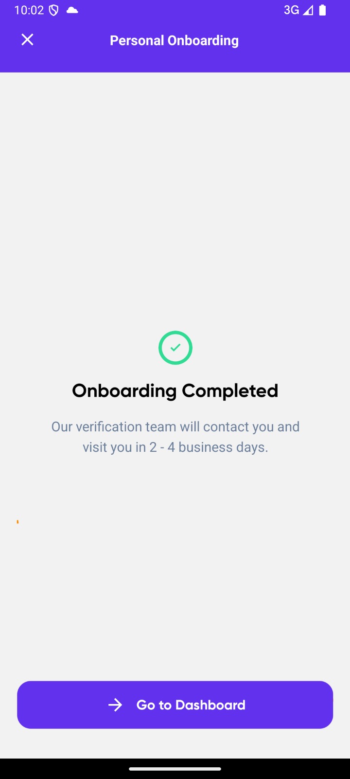 Onboarding Completion Screen
