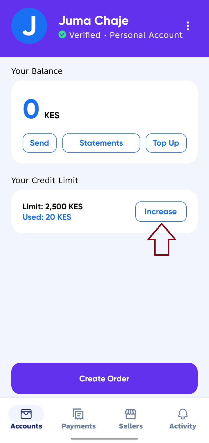 accounts screen to growth screen