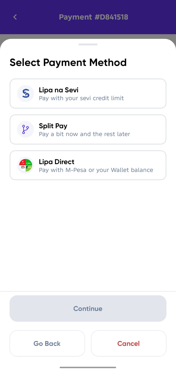 Order Details Modal request payment options