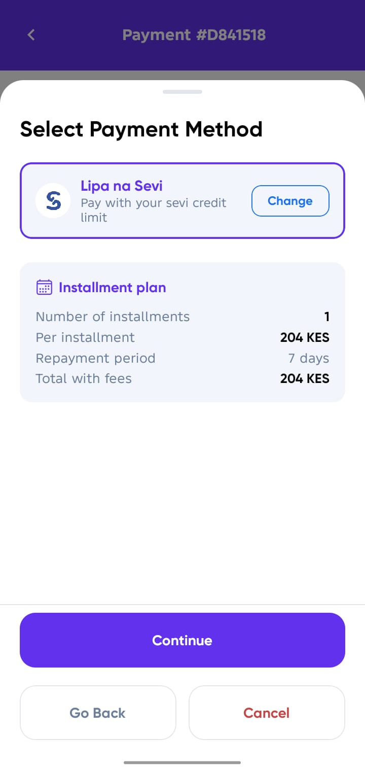 Order Details Modal request payment option 1