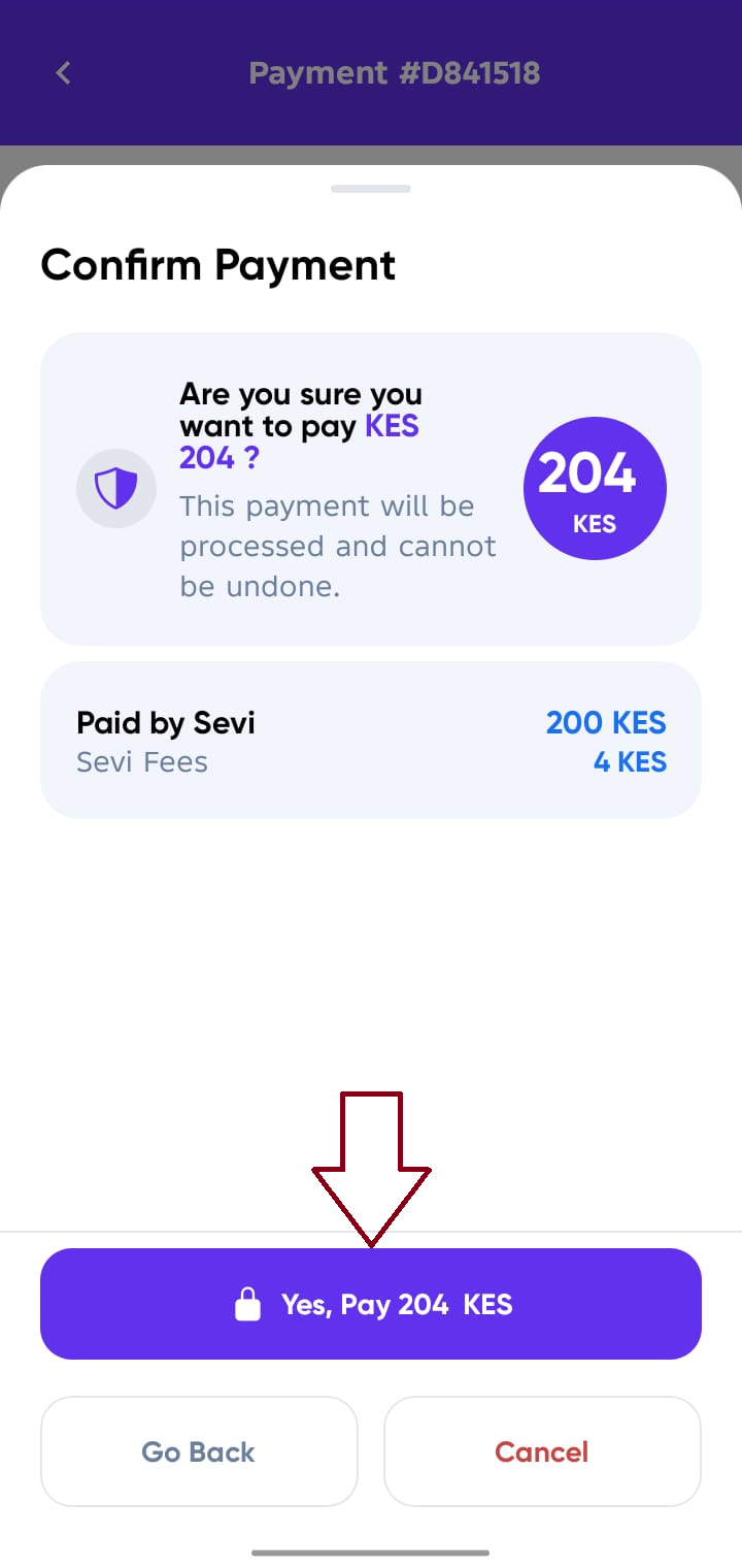 Confirm Payment Screen Full Credit option 1 final screen