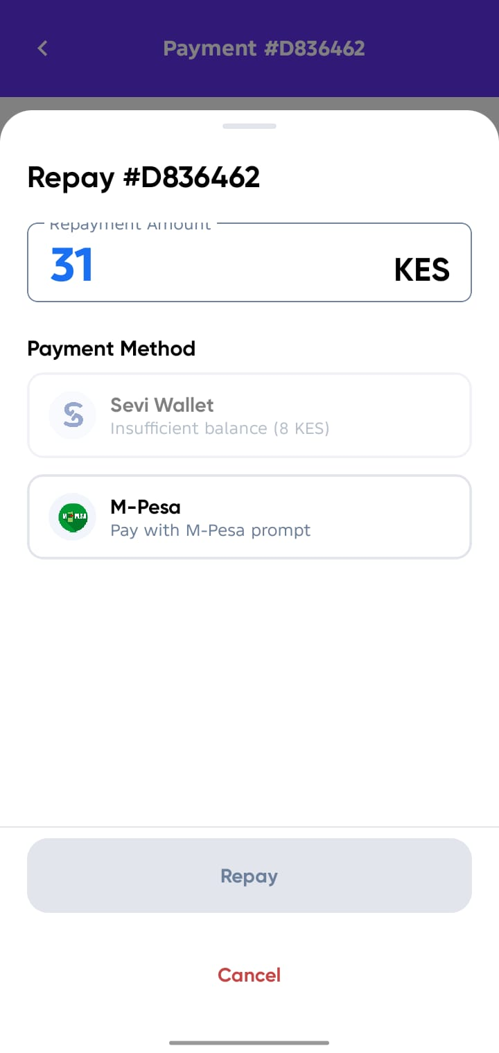 Clear Payment Options Screen