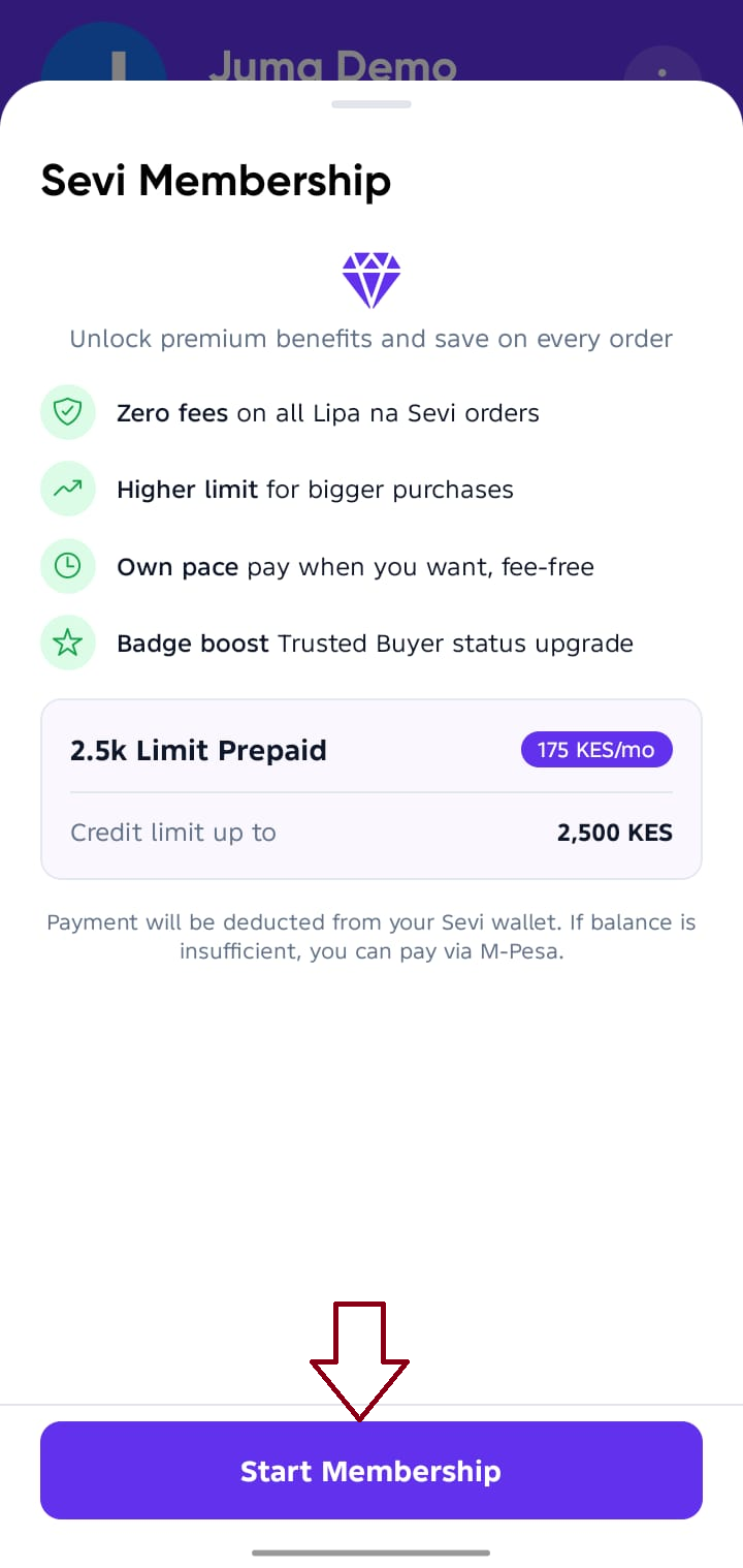 Sevi membership start