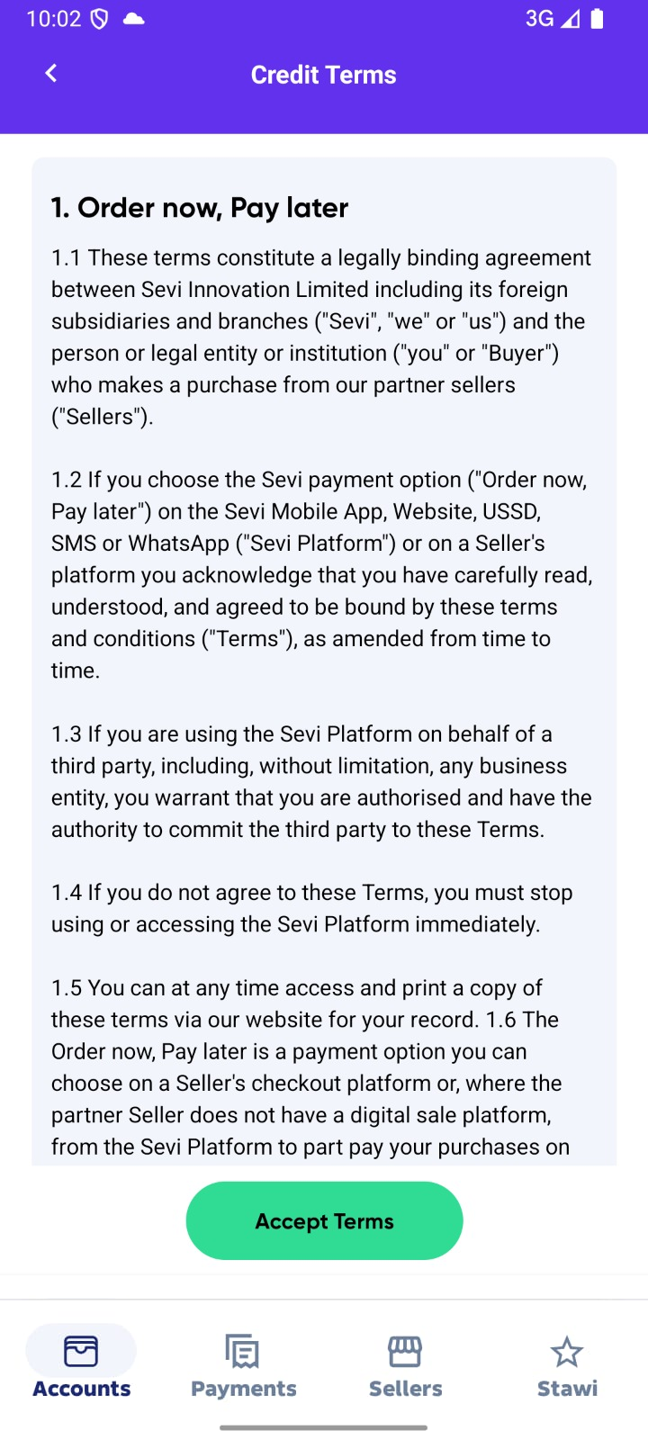 Agreement Screen