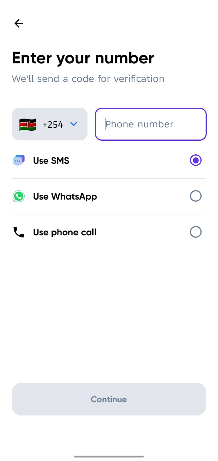 Phone number verification onboarding