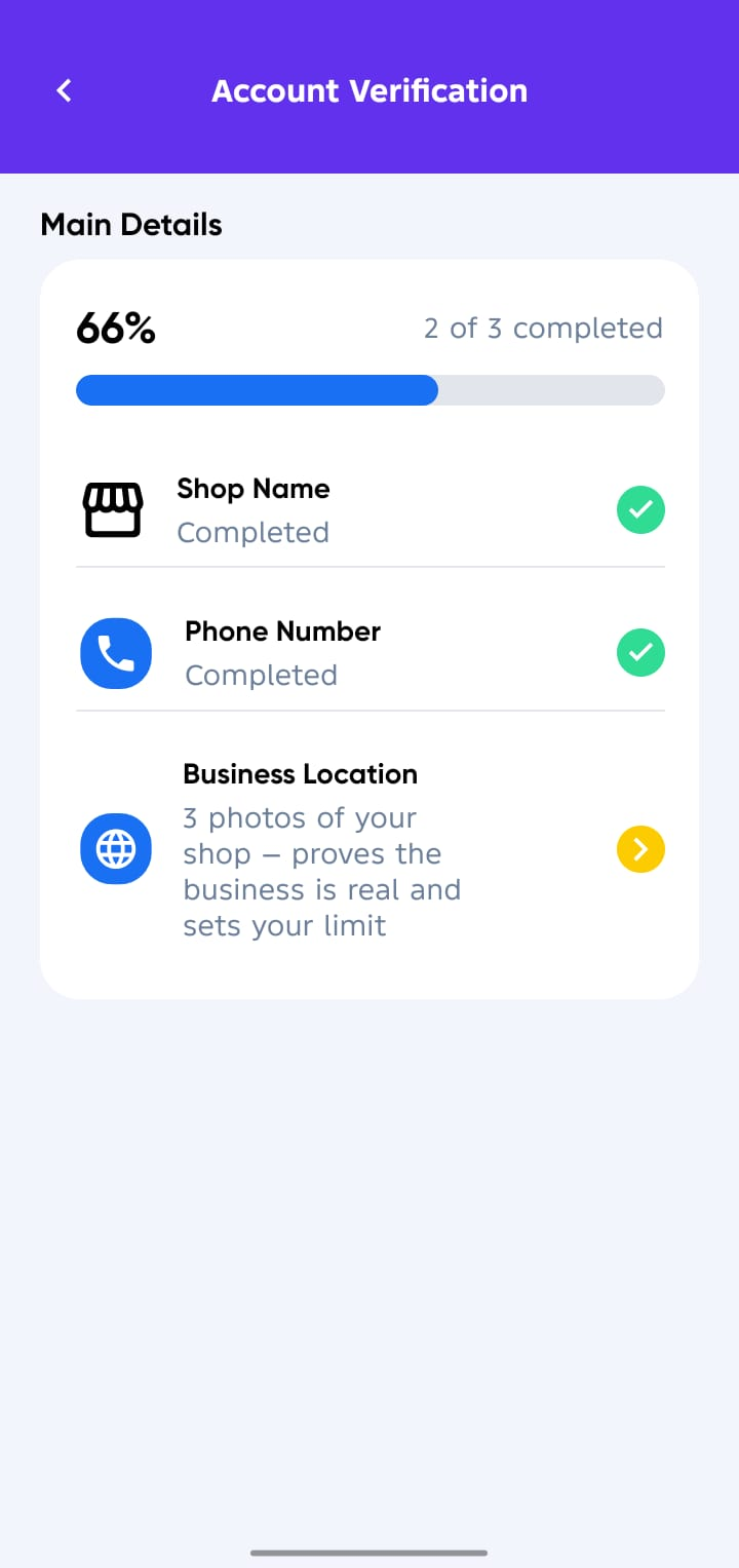 Onboarding initial informations