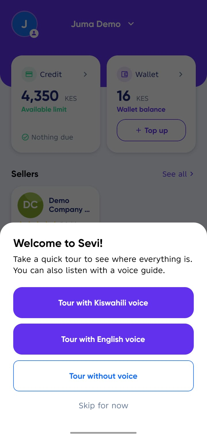 App Tour Screen