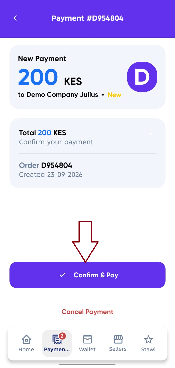 Payment Request Notification on payments