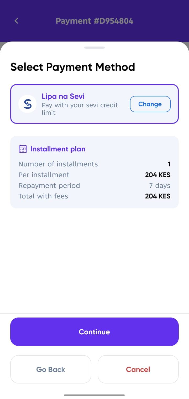 Confirm Payment Screen Full Credit option 1