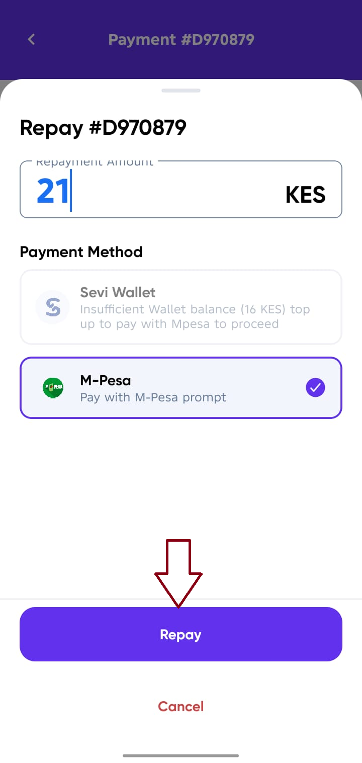 Clear Payment Options Screen