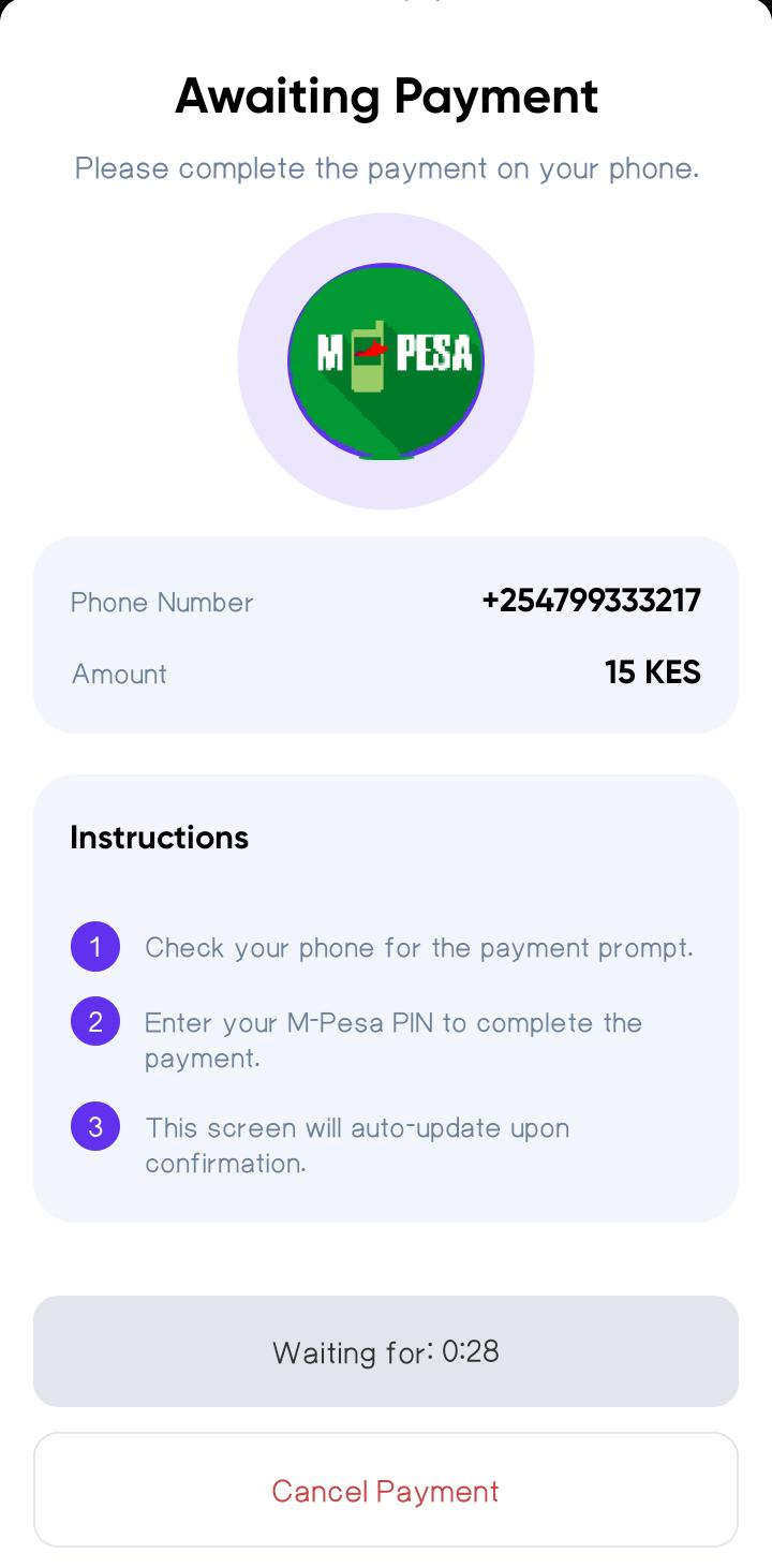 Confirm Payment Screen Pay Now option Prompt Screen