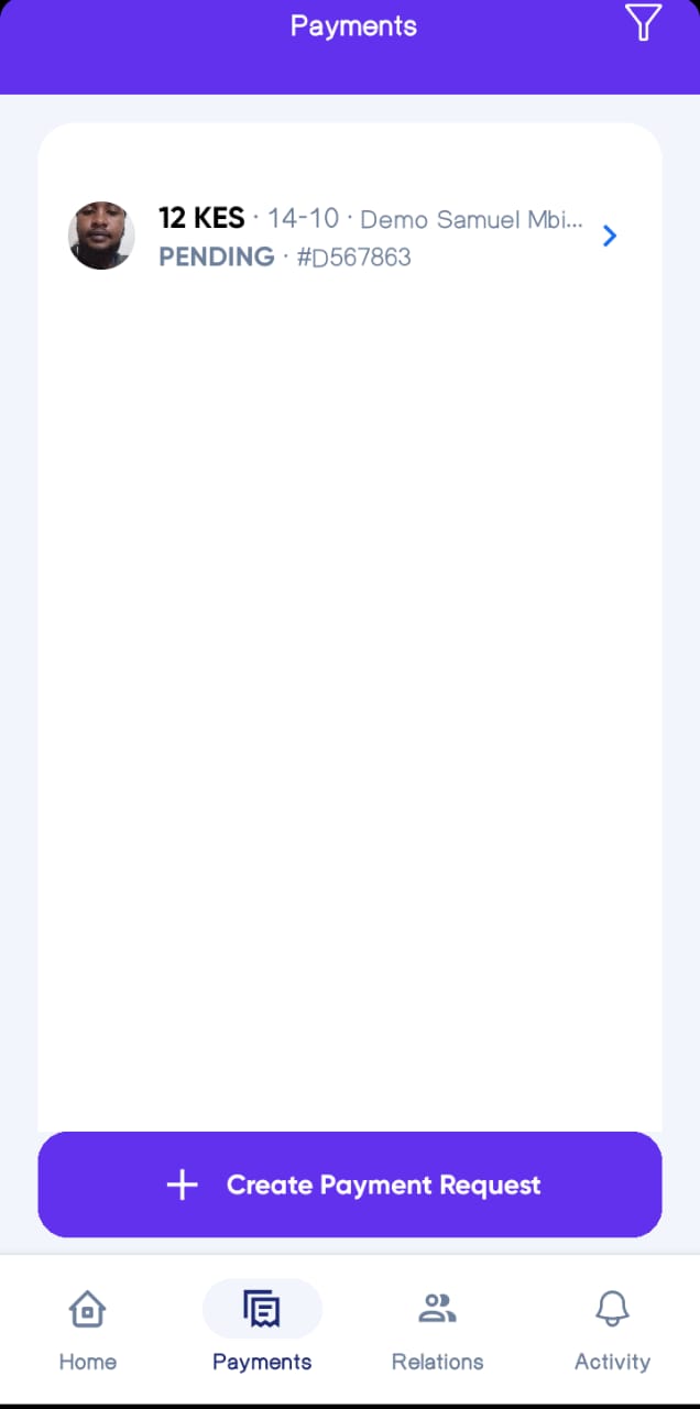 Payments List with Pending