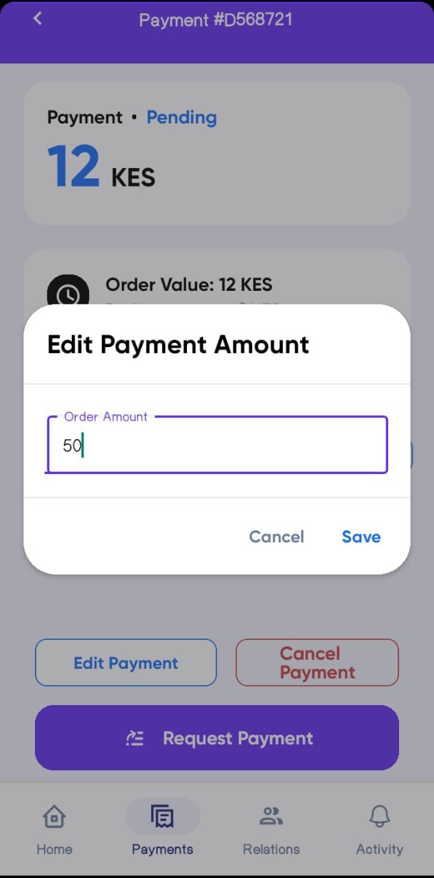Edit Payment Request