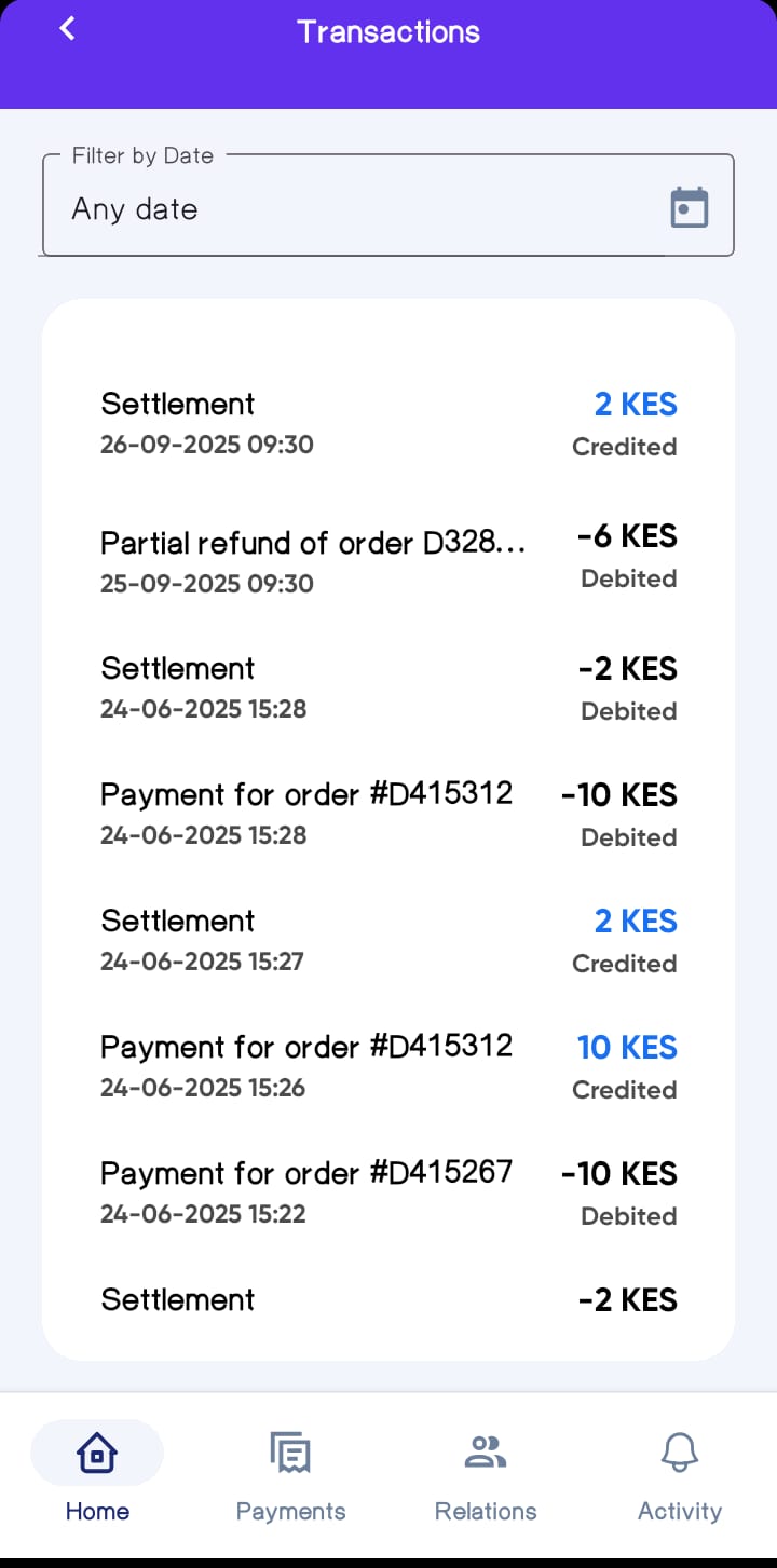 Transactions Screen