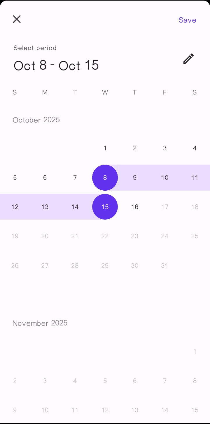 Calendar Filter