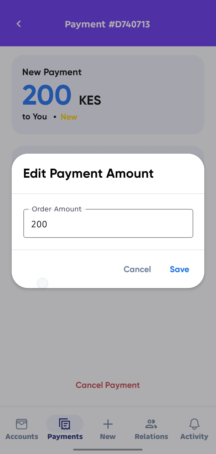 Edit Payment Request