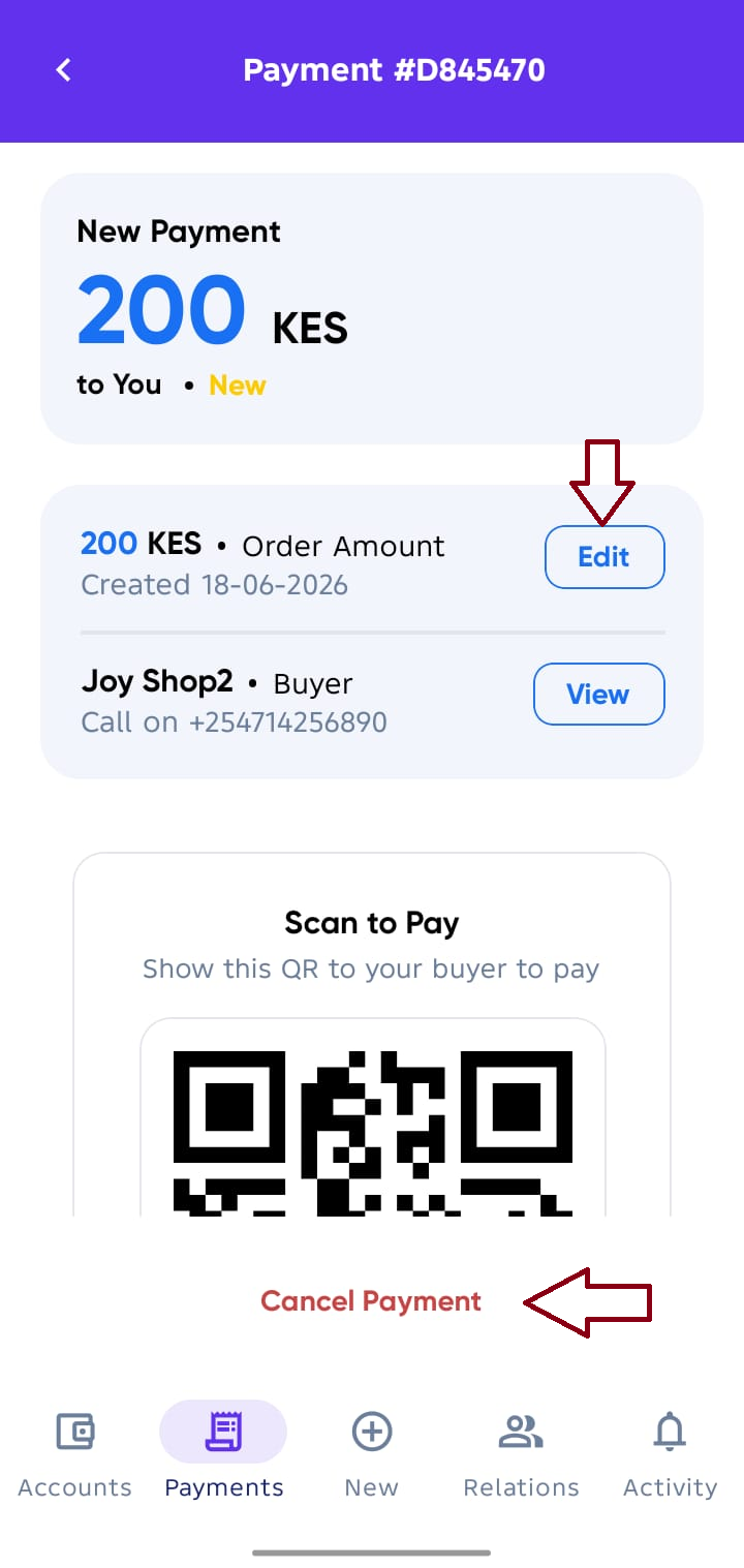 Payments Details Seller Screen 1