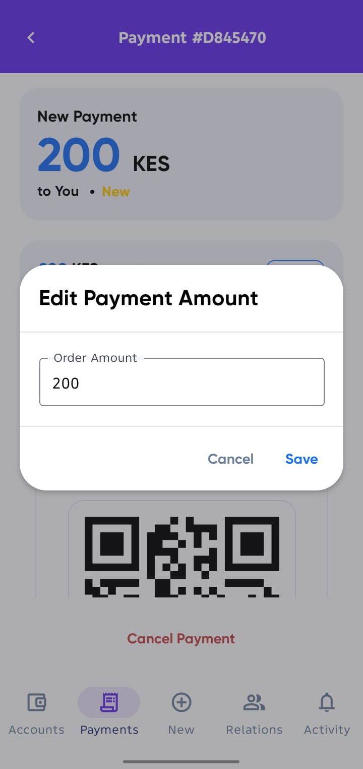 Edit Payment Request