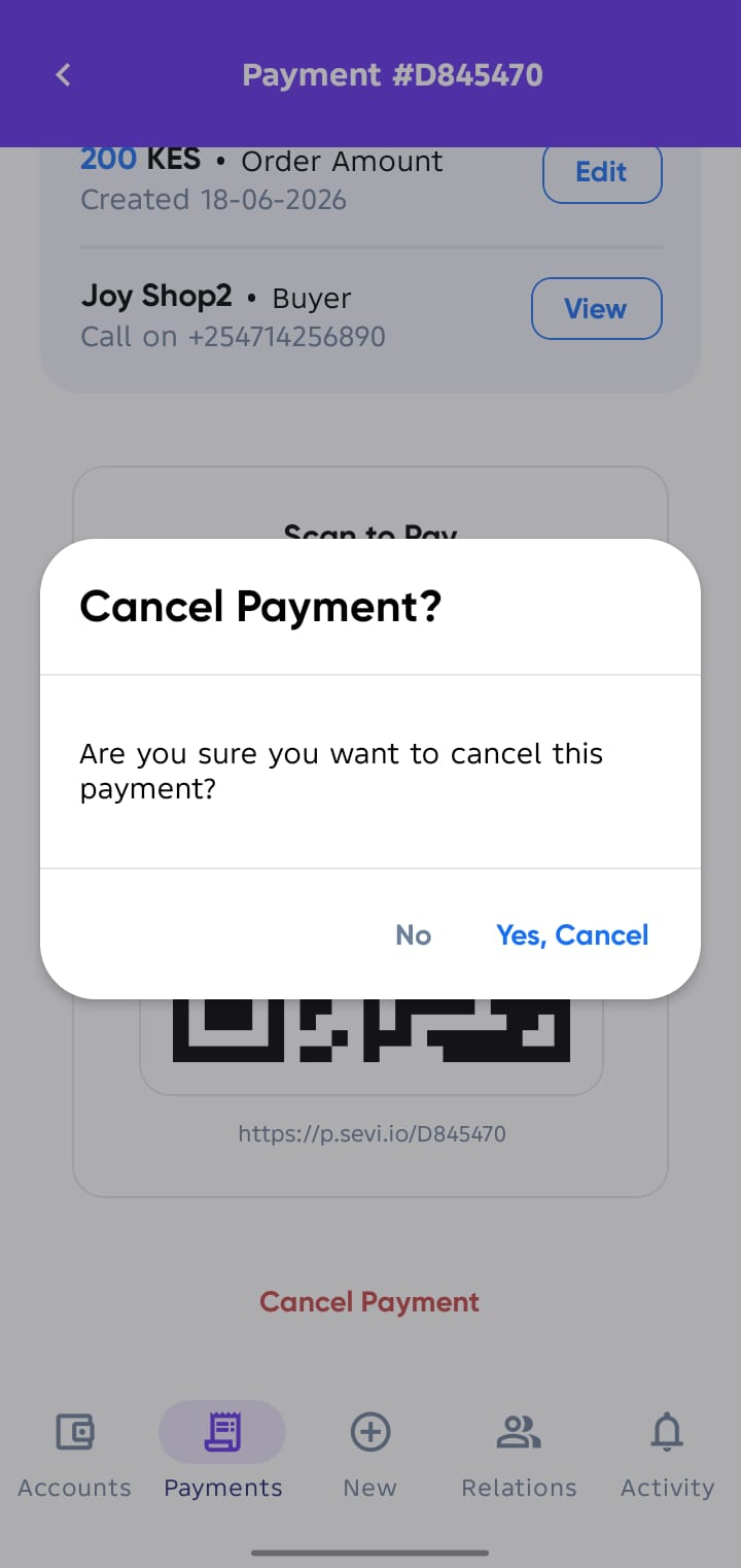 Cancel Payment Request