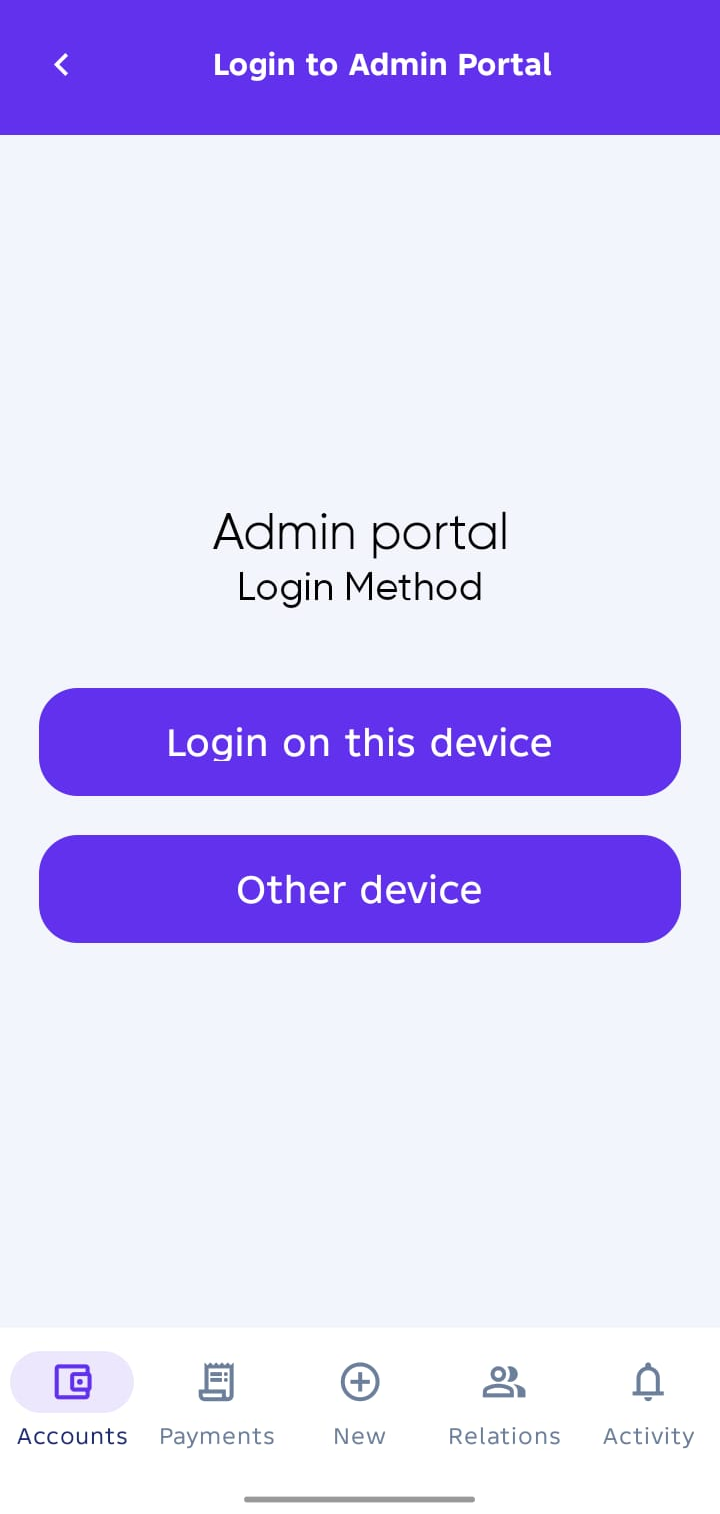 Select login method