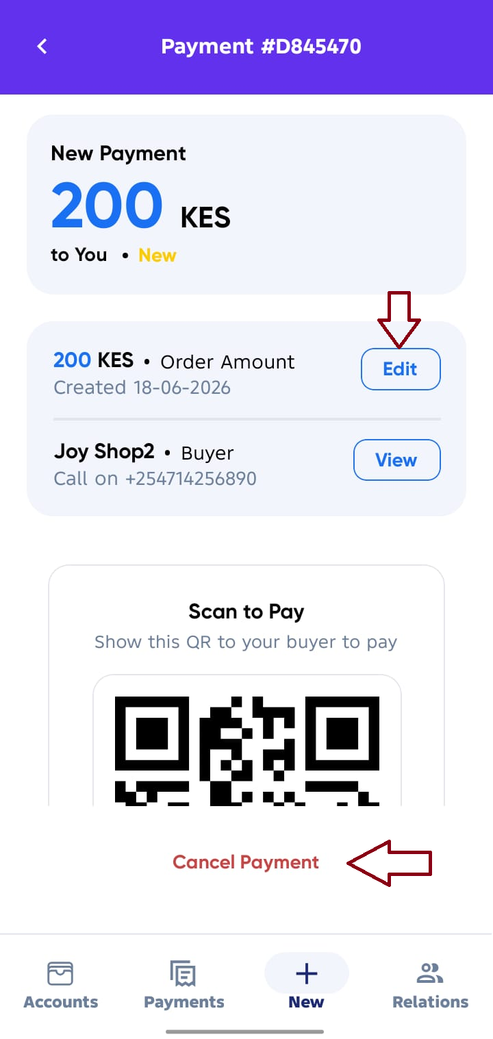 Payments Details Seller Screen 1