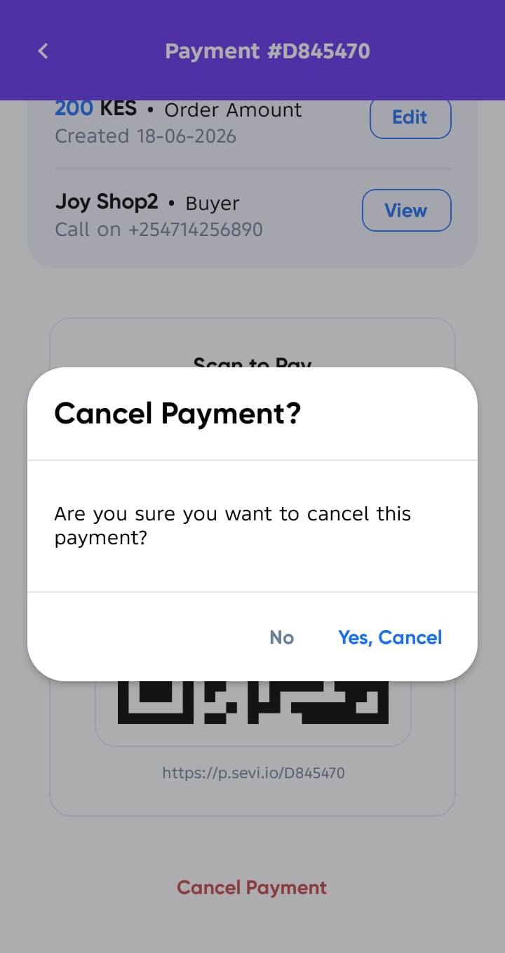 Cancel Payment Request