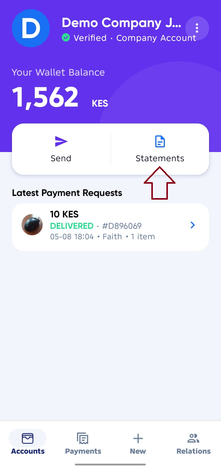 Statements Button