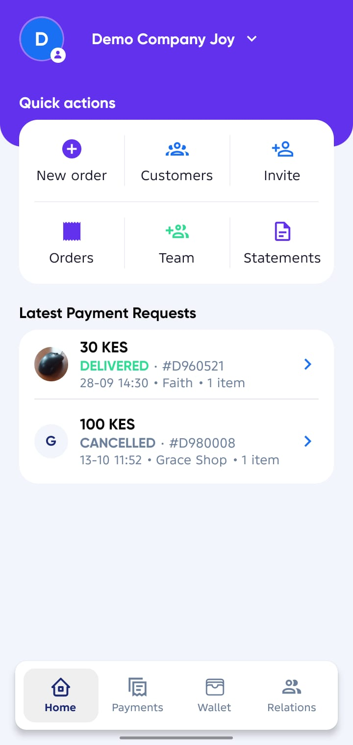 Create Payment Request on Seller Accounts