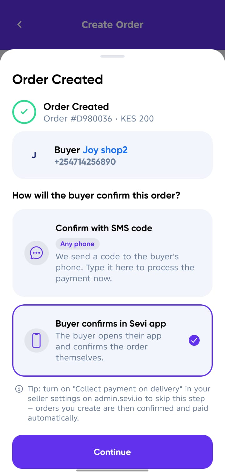 Order Details request payment 2
