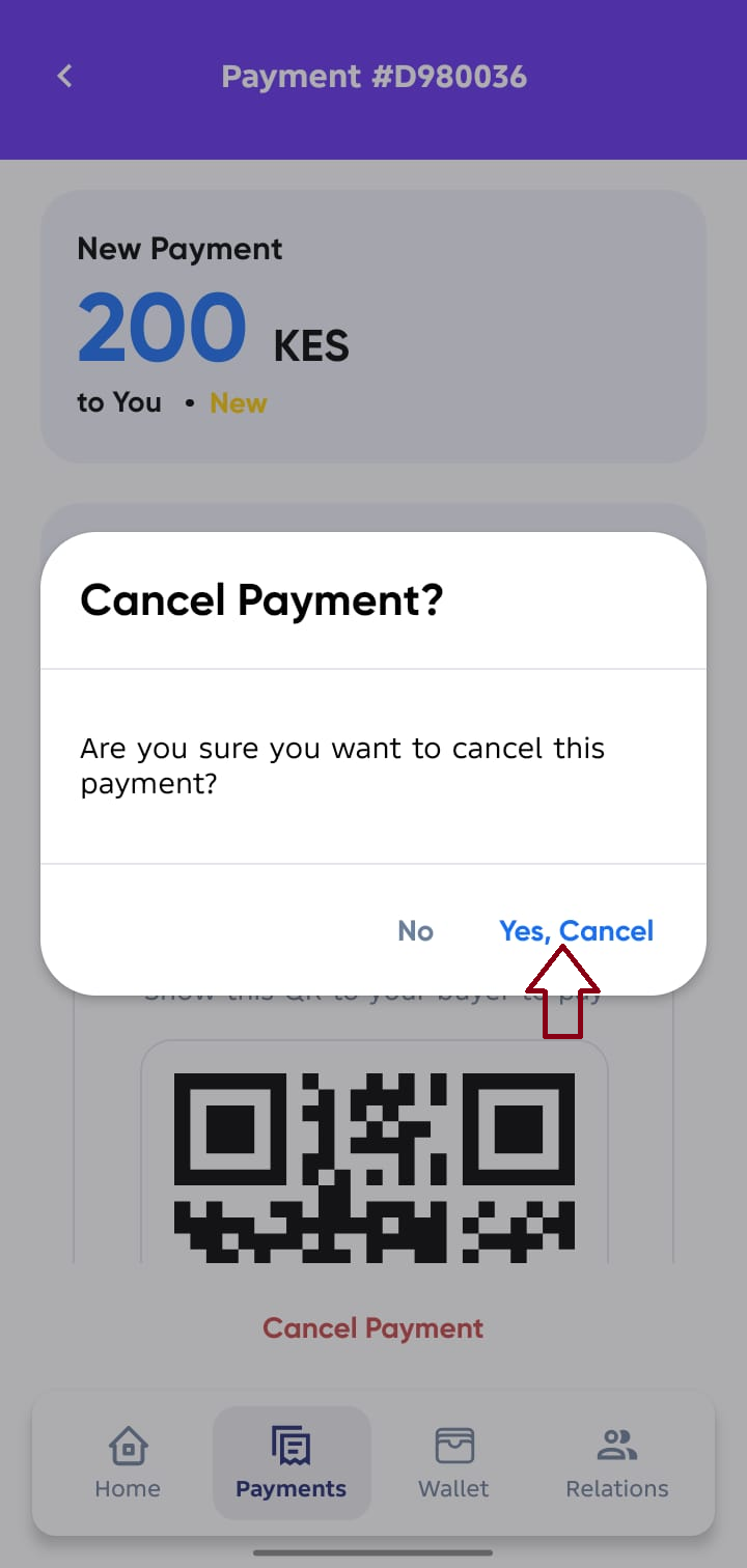 Cancel Payment Request